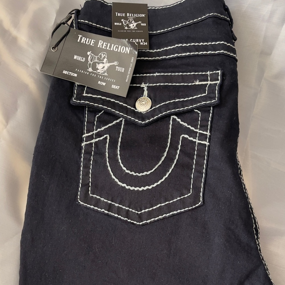 TRUE RELIGION🙂, Jennie Big T Flap, Curvy Skinny Jeans, Body Rinse, Size W34